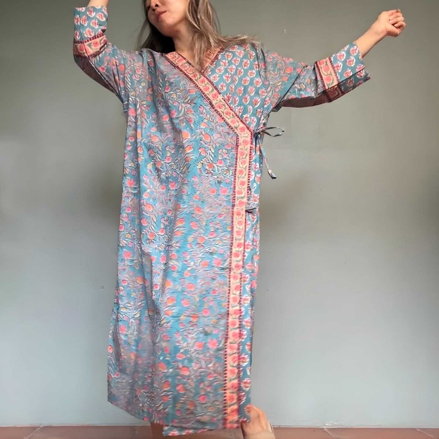 Omlottklänning i Indisk Bomull- Sonja