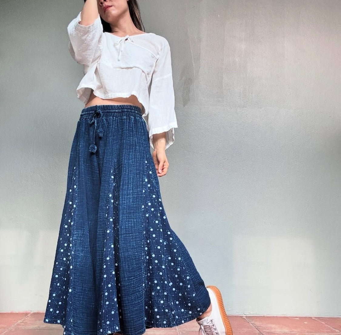 Bomullsbyxor i indigo- Mimmi