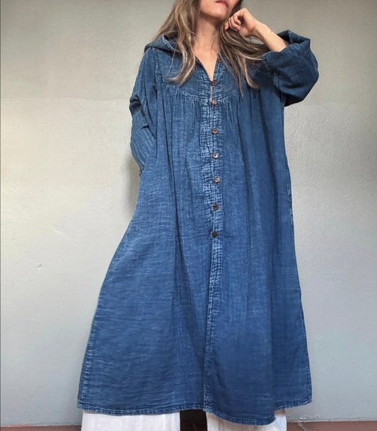 NYHET Skjortklänning med hoodie- Molly