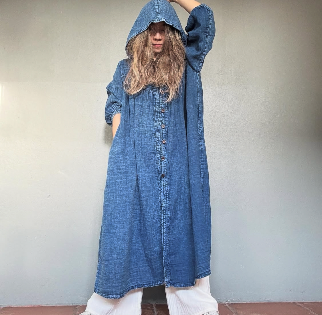 NYHET Skjortklänning med hoodie- Molly