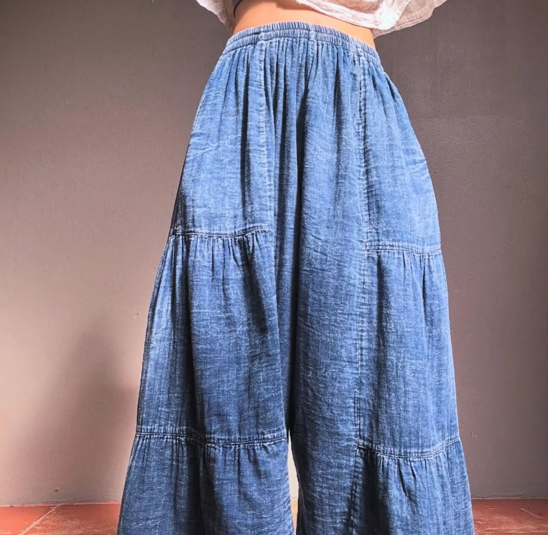 NYHET Byxor i dubbellager bomullstyg- Candy