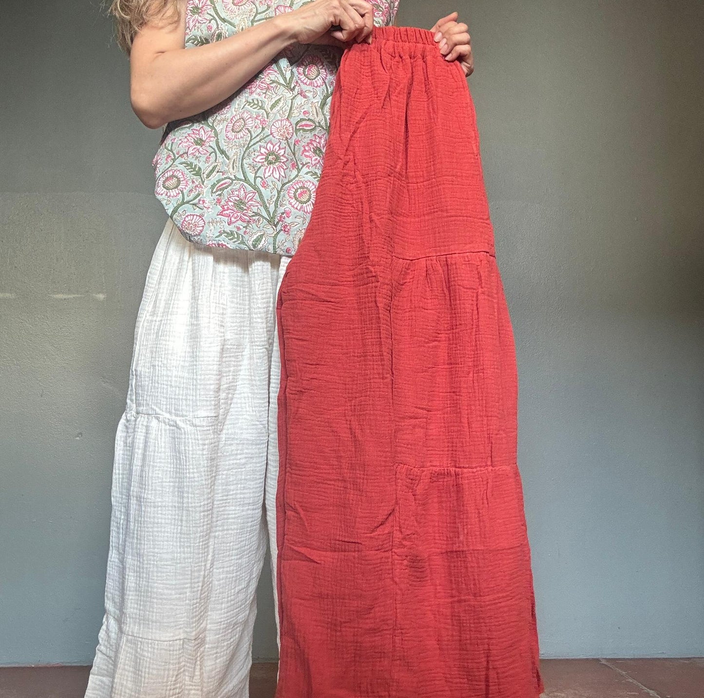 NYHET Byxor i dubbellager bomullstyg- Candy