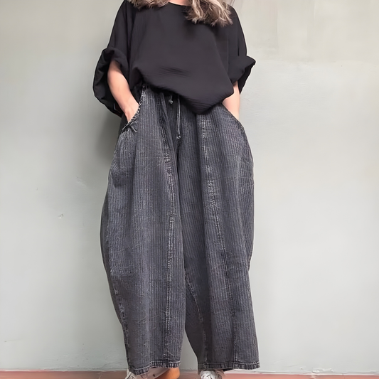 Bomullsbyxor med repmönster- Jessica