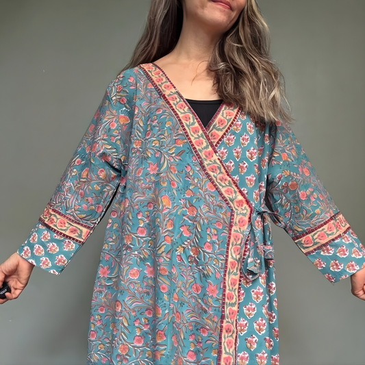 Omlottklänning i Indisk Bomull- Sonja