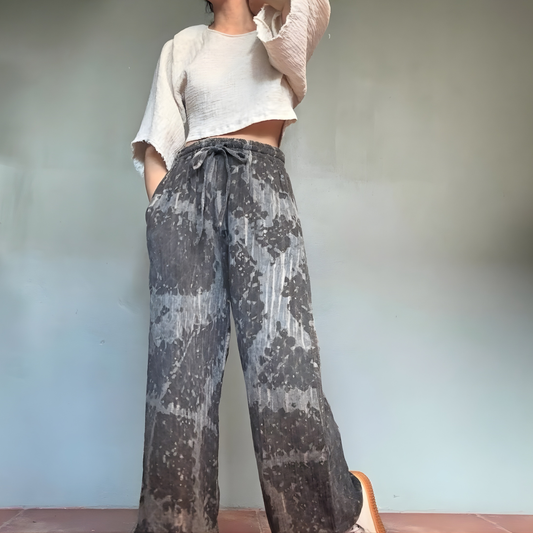 Byxor i naturfärgat bomull- Ingrid