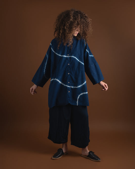 Skjorta med mandarinkrage