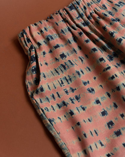 Linnebyxor- Shiborifärgade